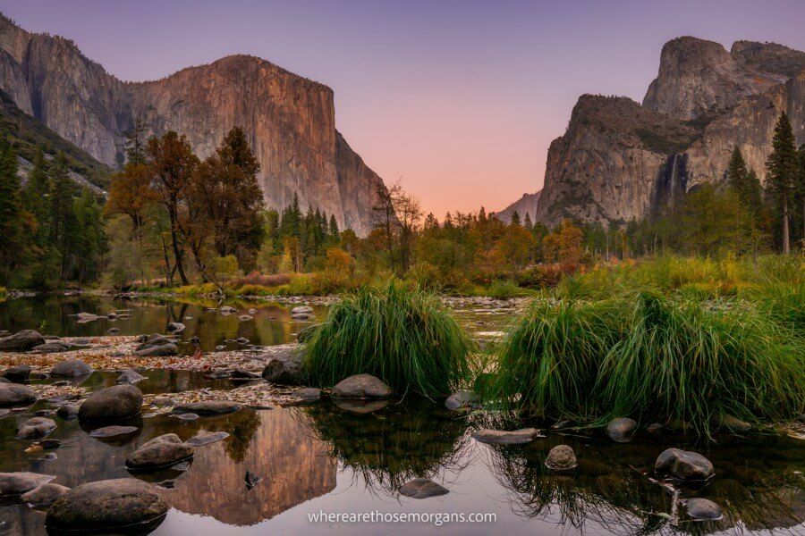 Valley View at sunrise in the stunning Yosemite National Park USA