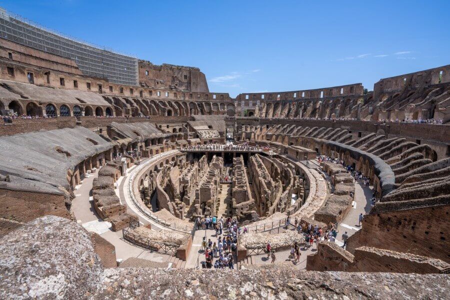 Colosseum is the most popular attraction on the Go City Rome Explorer Pass inside the oval shaped arena