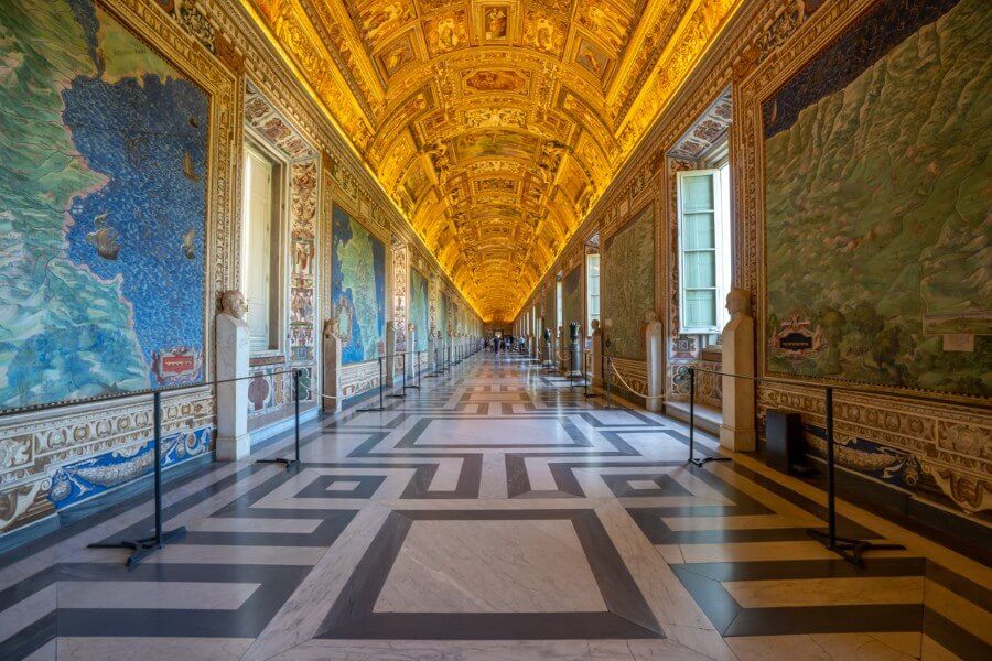Map Hall in The Vatican Museum with no crowds