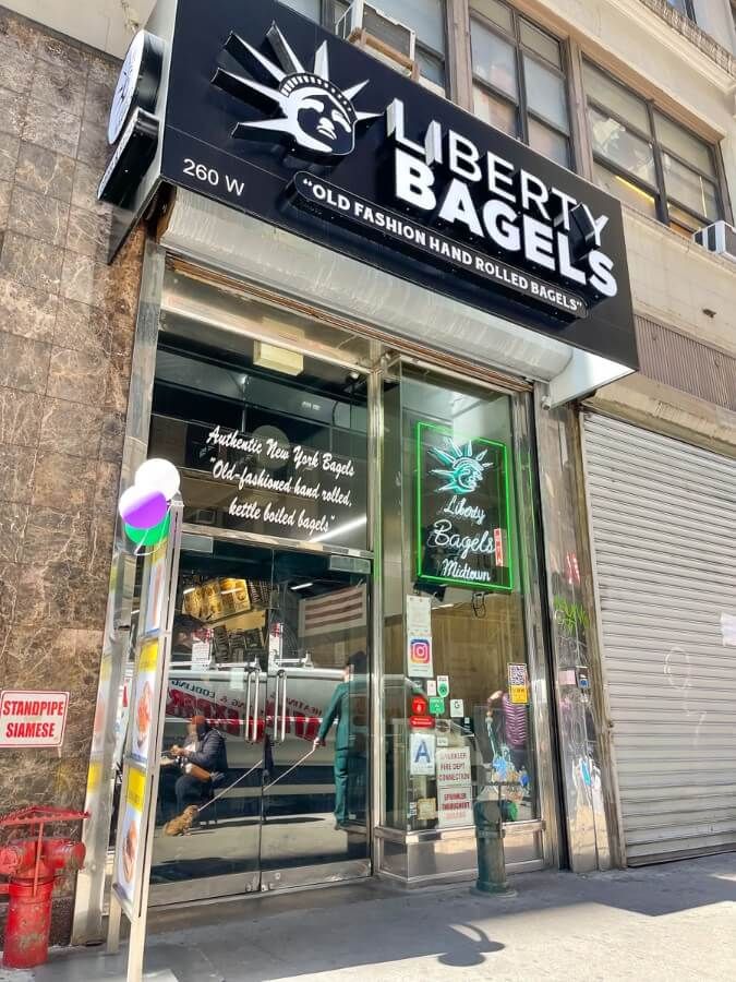 The Liberty Bagels storefront in Midtown Manhattan