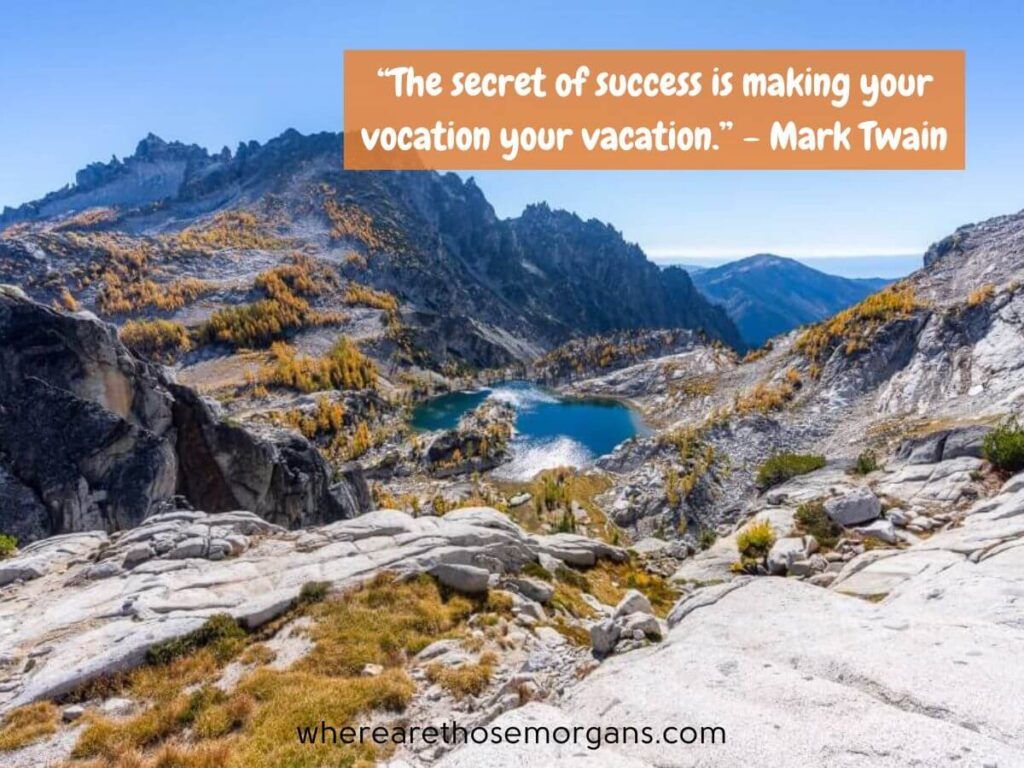 the secret of success in making your vocation your vacation famous quote from Mark Twain