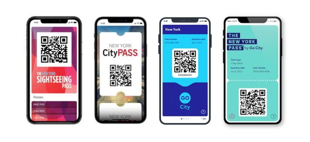Four major New York City Sightseeing Passes on mobile devices