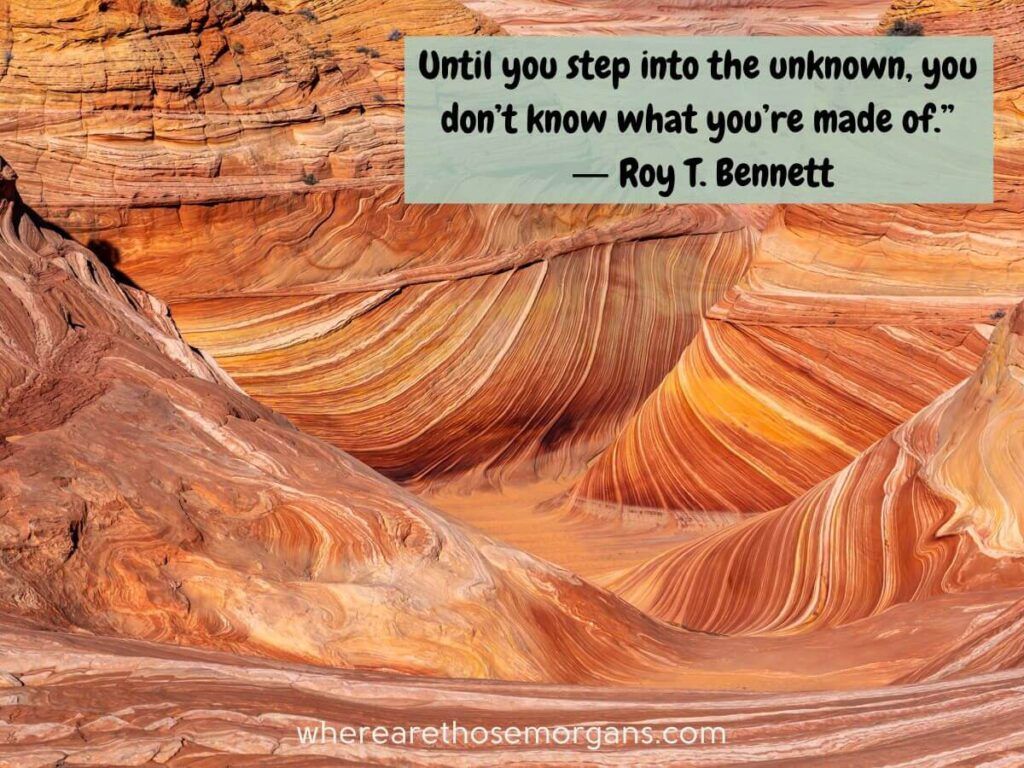 until you step into the unknown inspirational quote