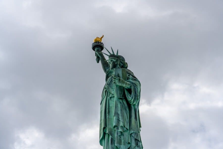 Close up of the Statue of Liberty