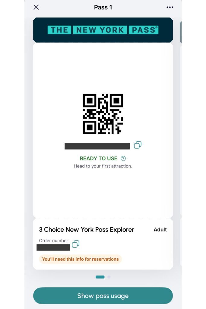 Screenshot of a New York Pass QR code