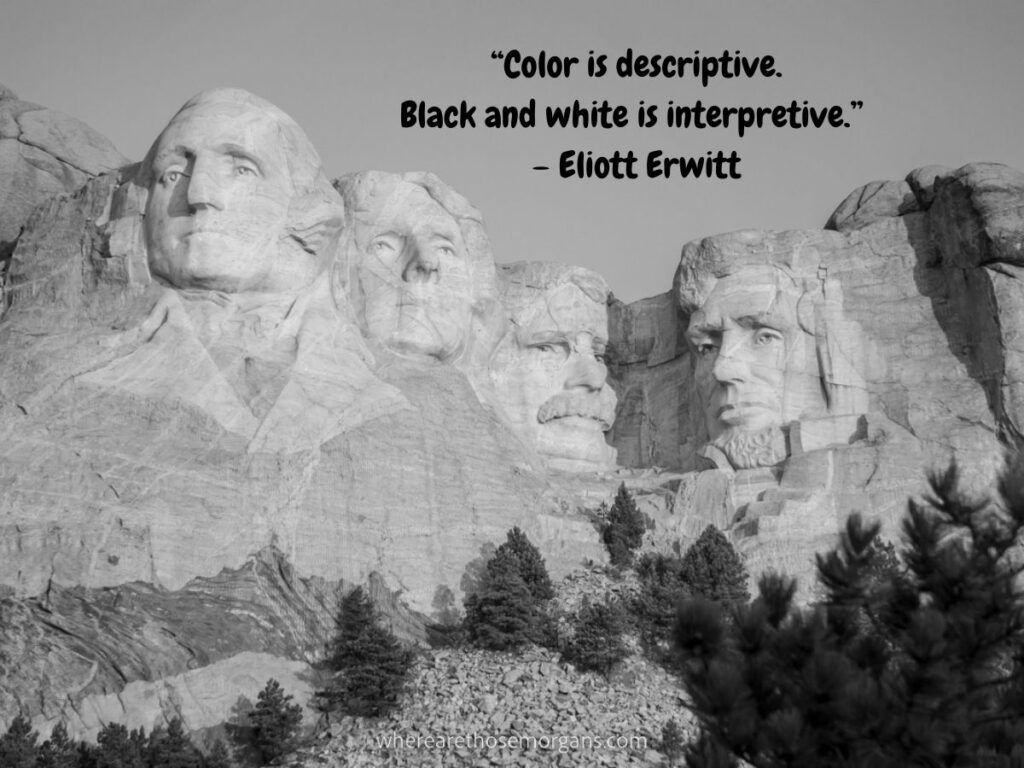Color is descriptive. Black and white is interpretive photography quote