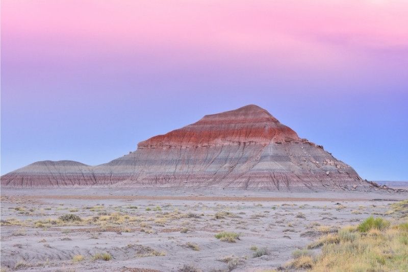 Colorful mounds at Petrified Forest National Park in eastern Arizona
