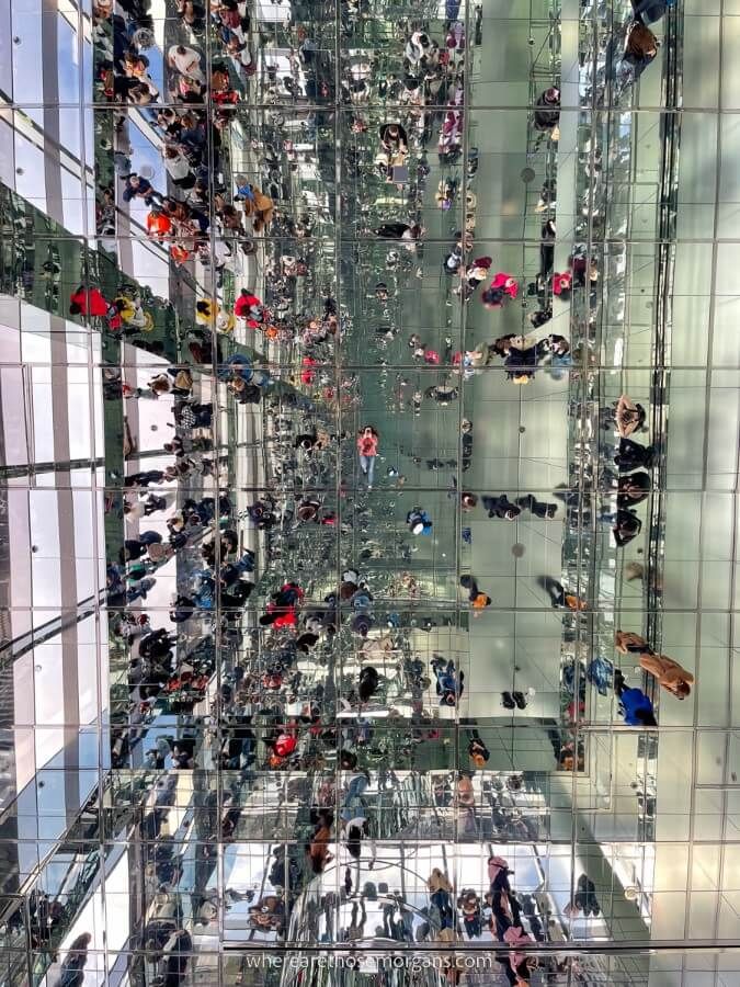 Woman taking a perspective photo from Transcendence I