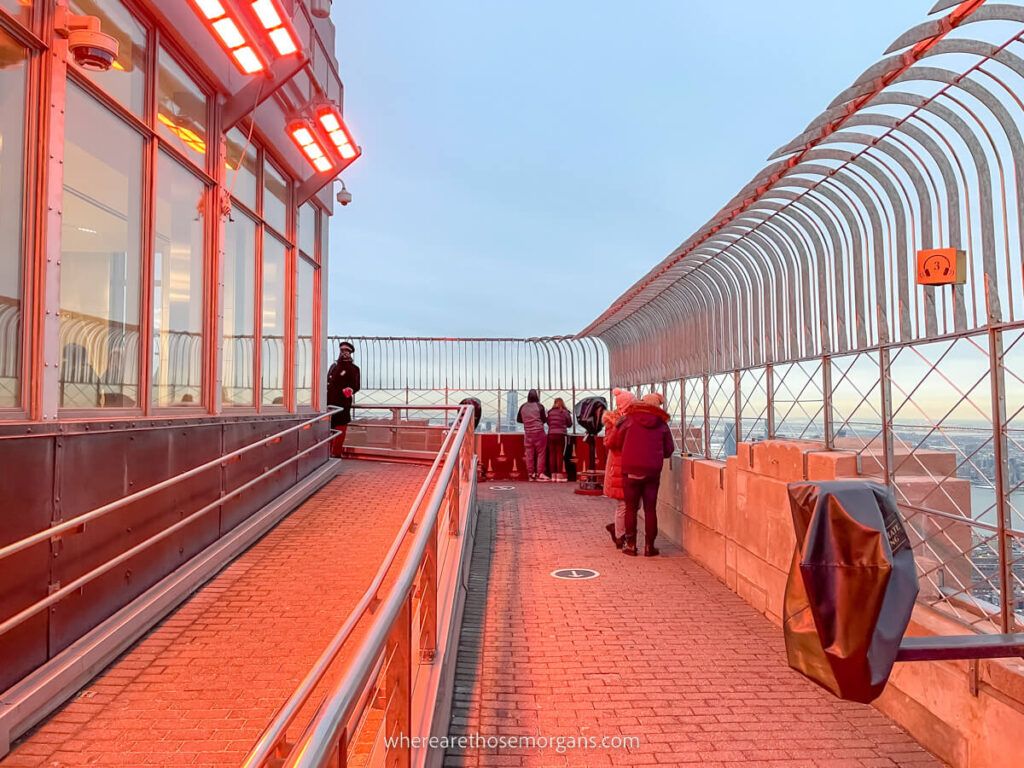 Empire State Building 86th floor with fencing and heaters