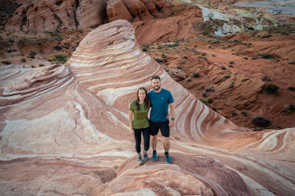 Photo of Mark and Kristen Morgan from Where Are Those Morgans at the Fire Wave in Valley of Fire State Park Nevada