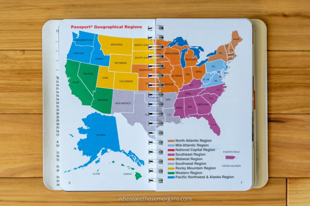National Parks Passport geographical regions