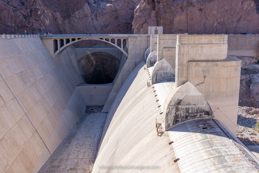 Diversion tunnels for emergency at the Hoover Dam near Las Vegas Nevada