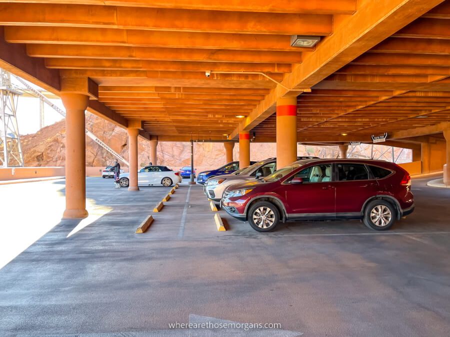 Parking lot on multiple levels and sunshine pouring inside
