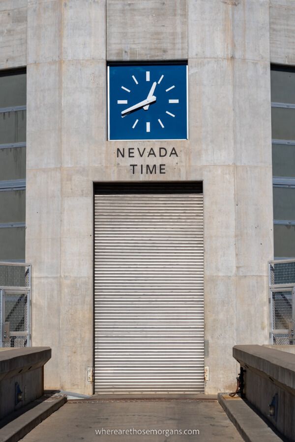 Clock showing time in Nevada on the Hoover Dam
