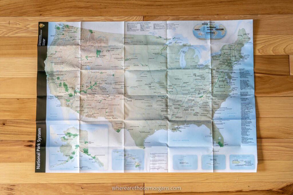 Map featuring 400+ National Park locations in the United States