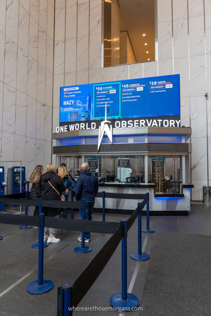 Ticketing entrance at One World Trade Center