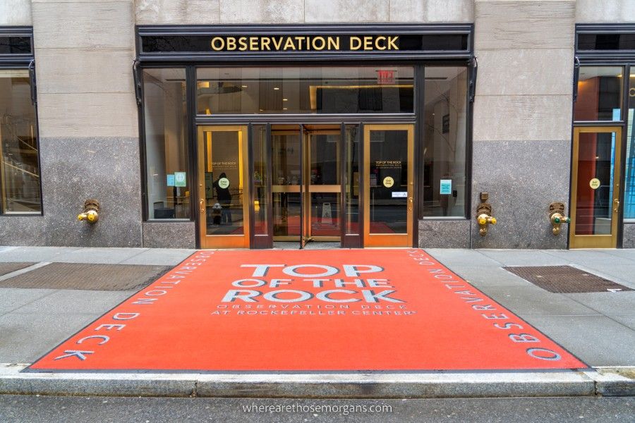 Red carpet entrance to Top of the Rock observation deck