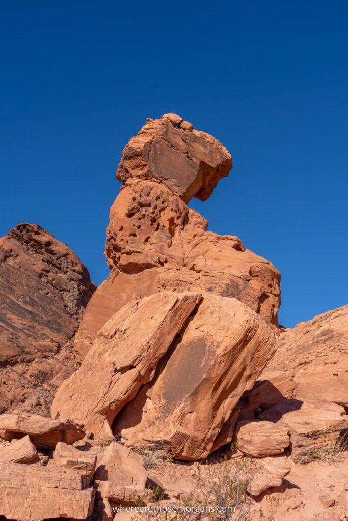 Balanced Rock red sandstone formation with boulders naturally stacked