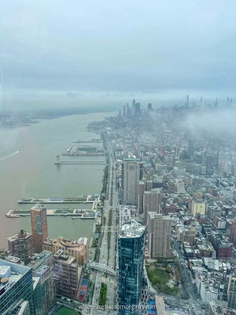 Manhattan street view from One World Observatory