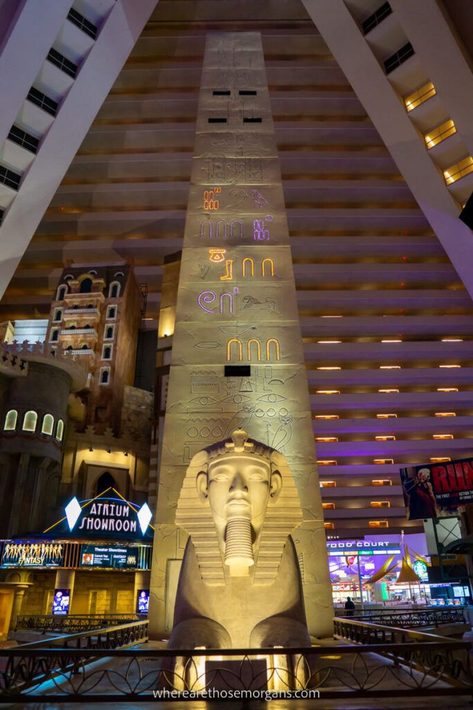 Inside the Luxor hotel on the Las Vegas strip