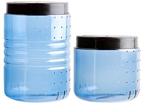 Two blue bear vault canisters to protect food