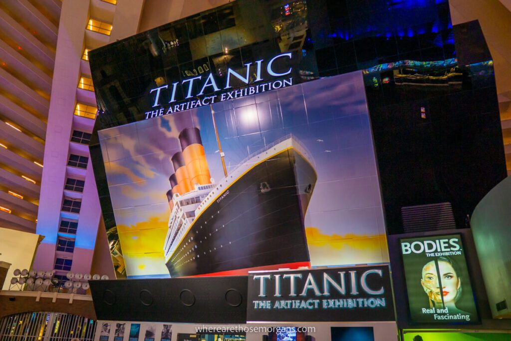 Entrance to Titanic Exhibit inside Luxor Hotel