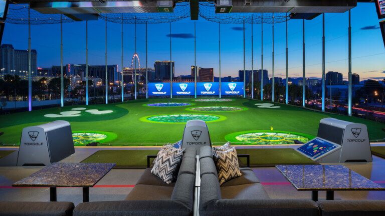Topgolf MGM Grand booths with targets