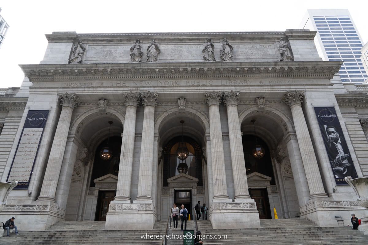 NY Public Library on an overcast day