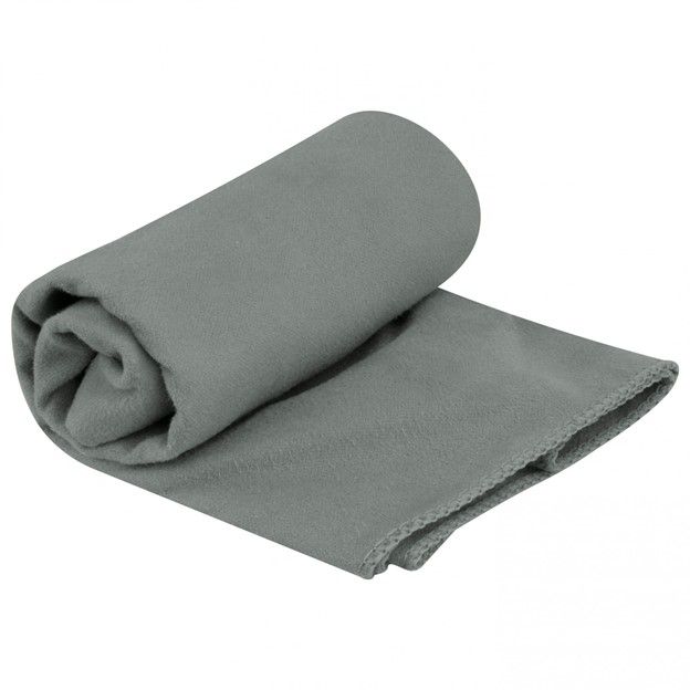 Grey rolled microfiber towel