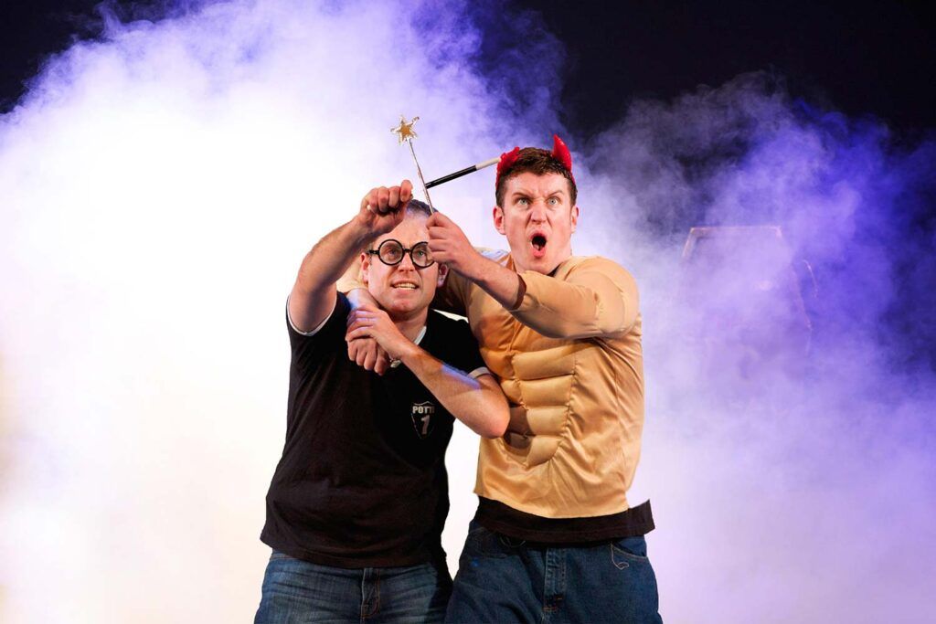 Dan and Jeff on stage during Potted Potter