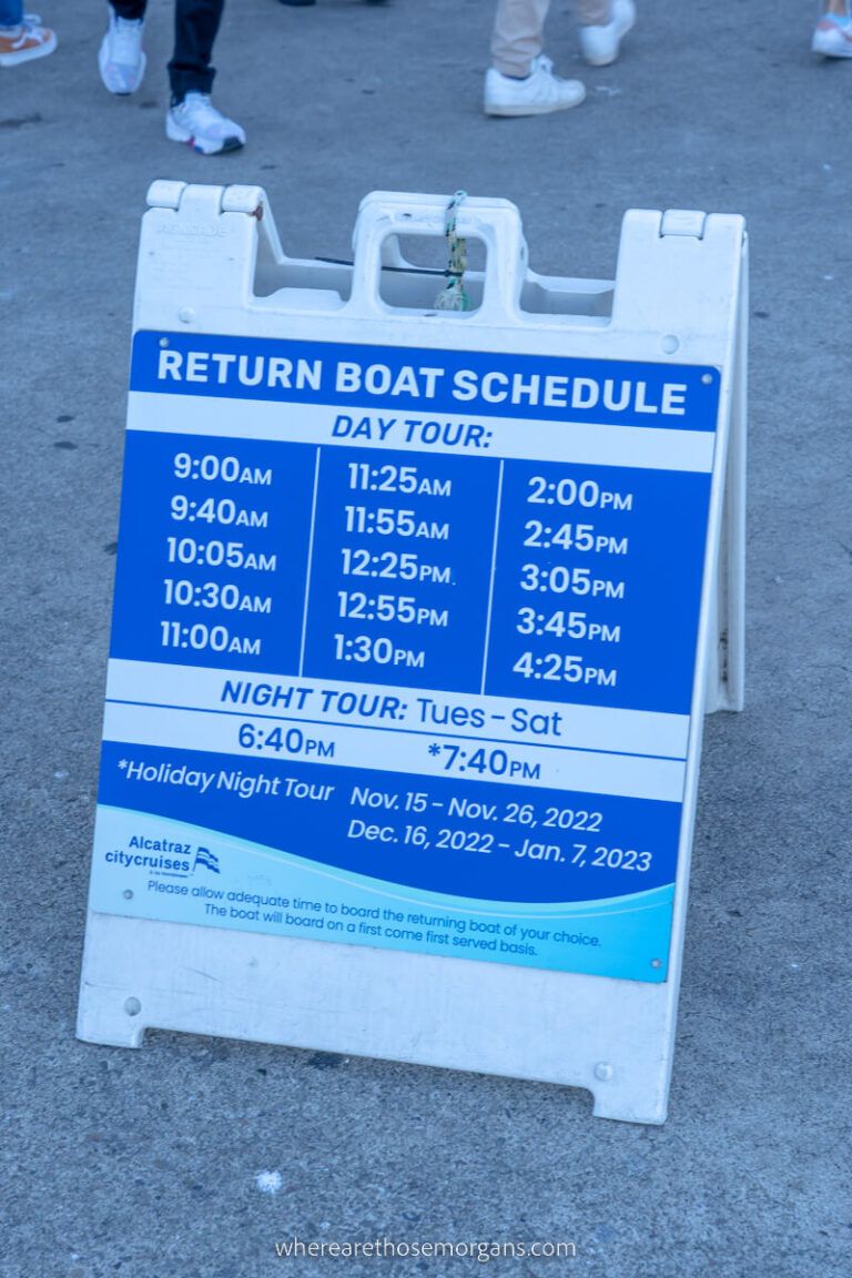 alcatraz tours schedule