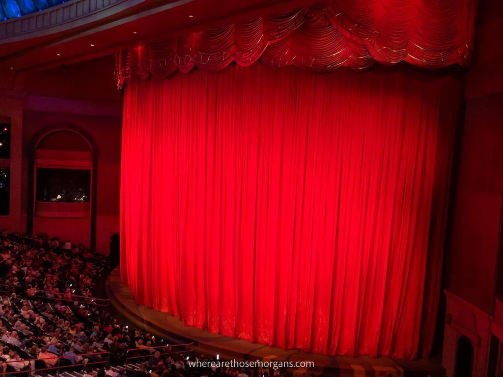 Red curtain at a Las vegas show