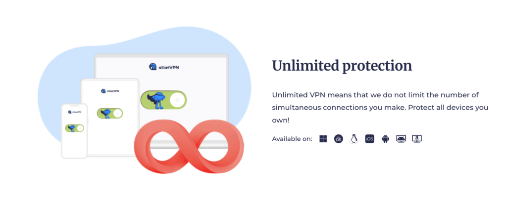 Example of unlimited devices for Atlas VPN service