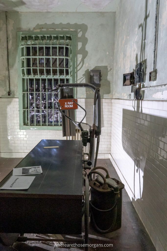 Old x ray room in Alcatraz hospital