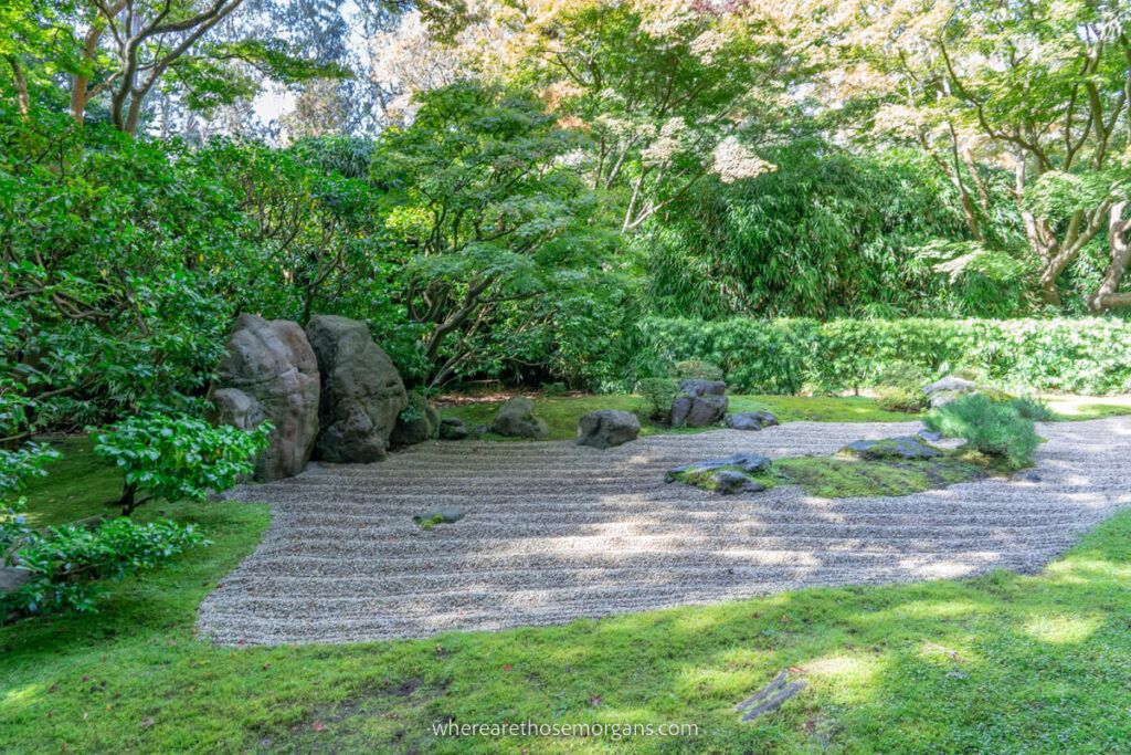 Small Zen Garden with large rocks and plants