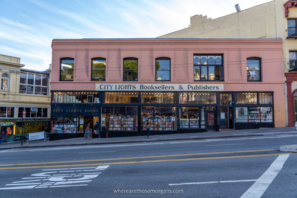 City Lights Bookstore exterior photo from across the road