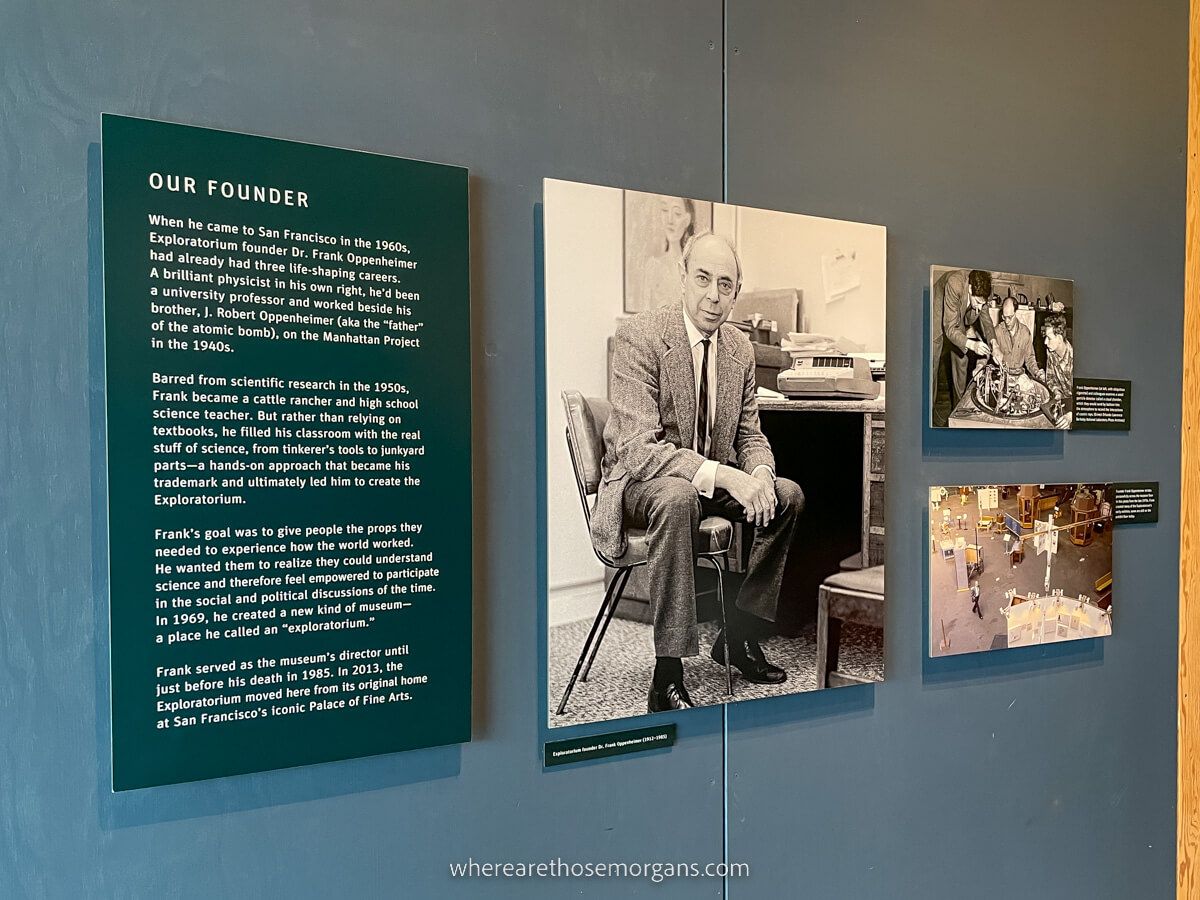 Photo board of Dr. Frank Oppenheimer