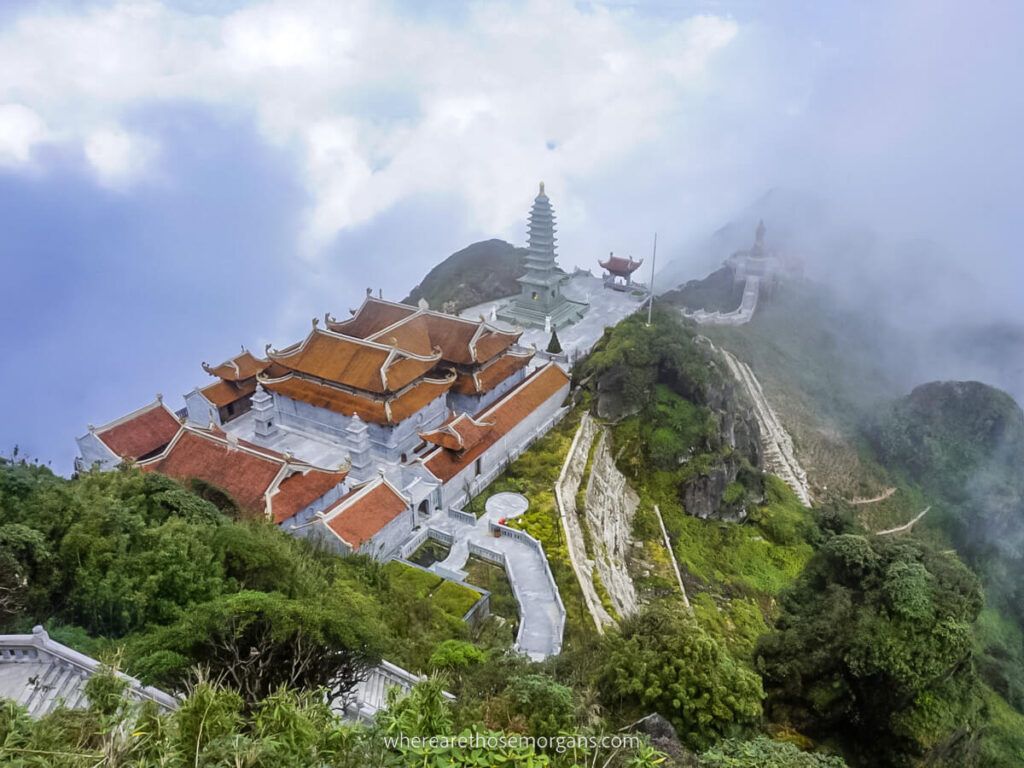 Temples and Pagodas at the top of the Fansipan Summit one of the best places to visit in Vietnam