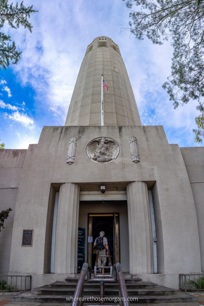Exterior view of the front of Coit Tower
