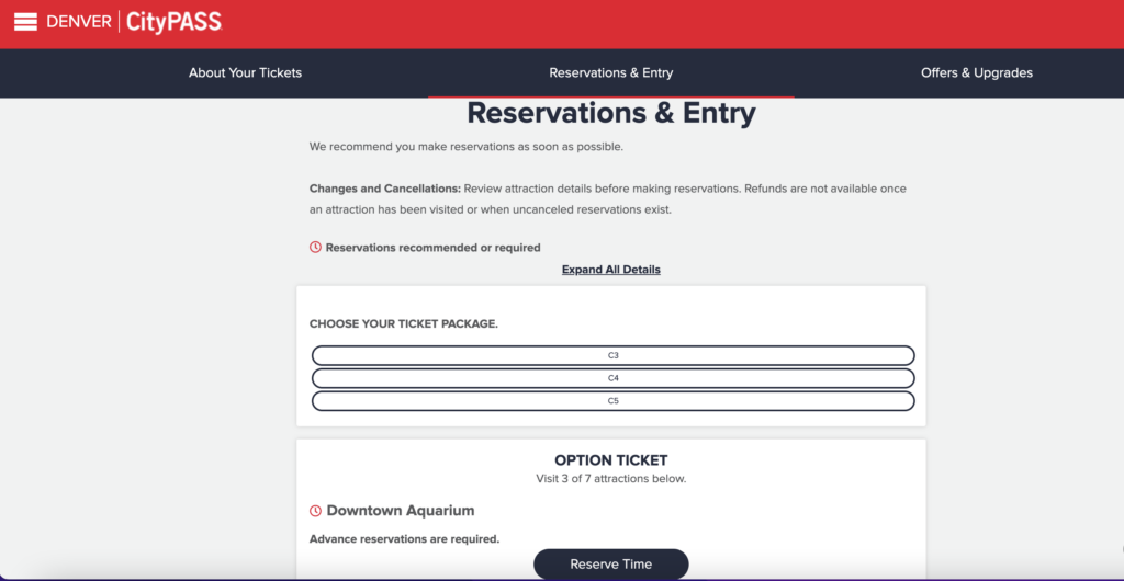 Making reservations with a Denver CityPASS