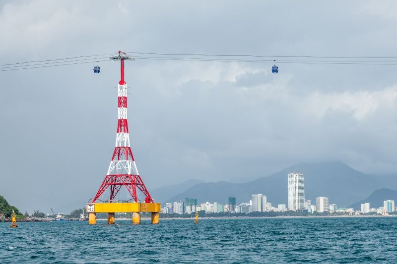 Cable Car over the water in Nha Trang, Vietnam
