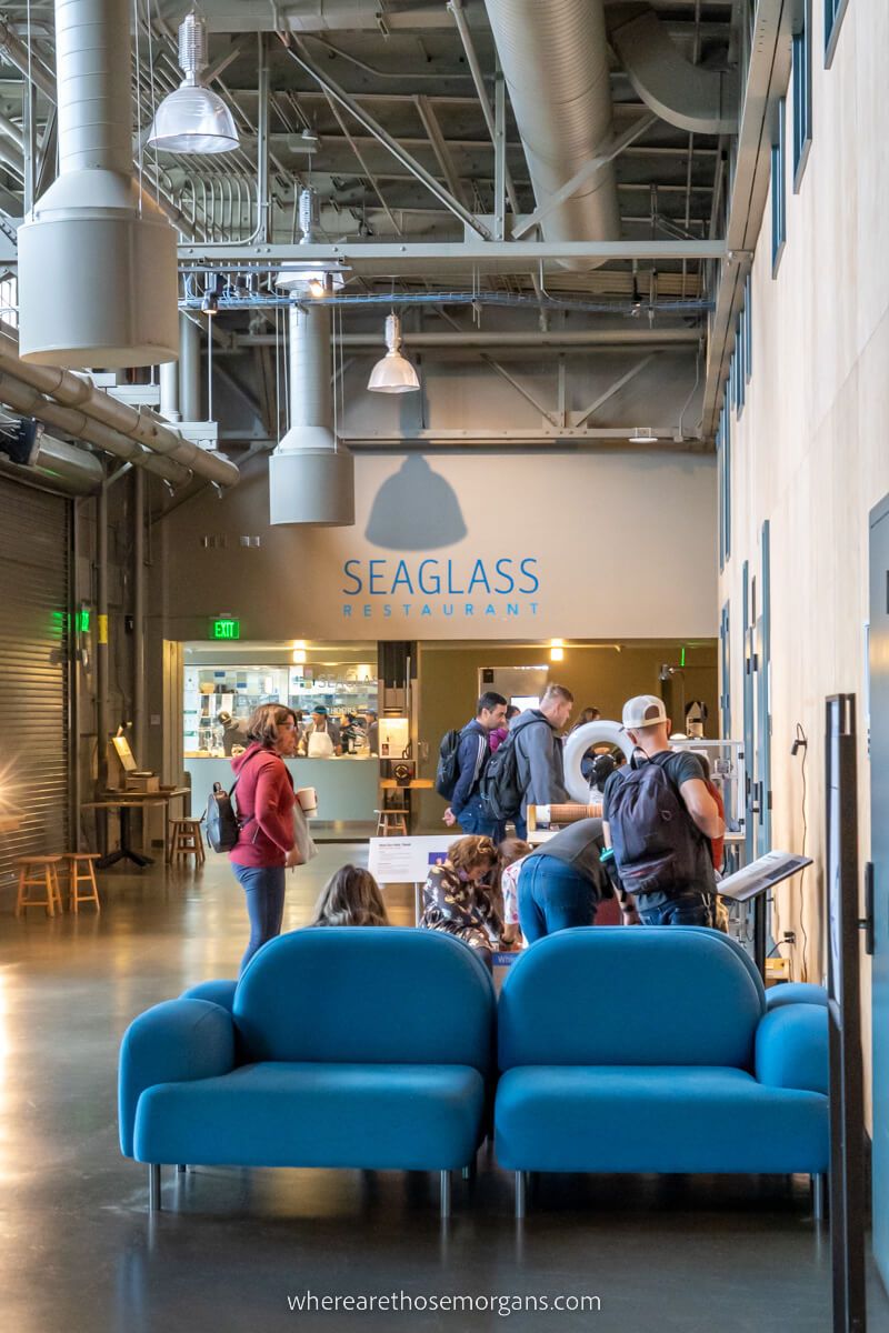 Visitors waiting outside the Seaglass Restaurant
