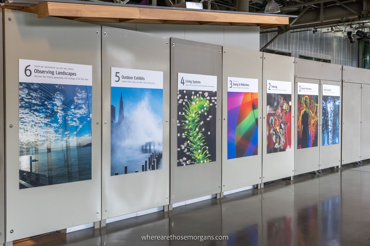 Six main galleries of the Exploratorium in San Francisco