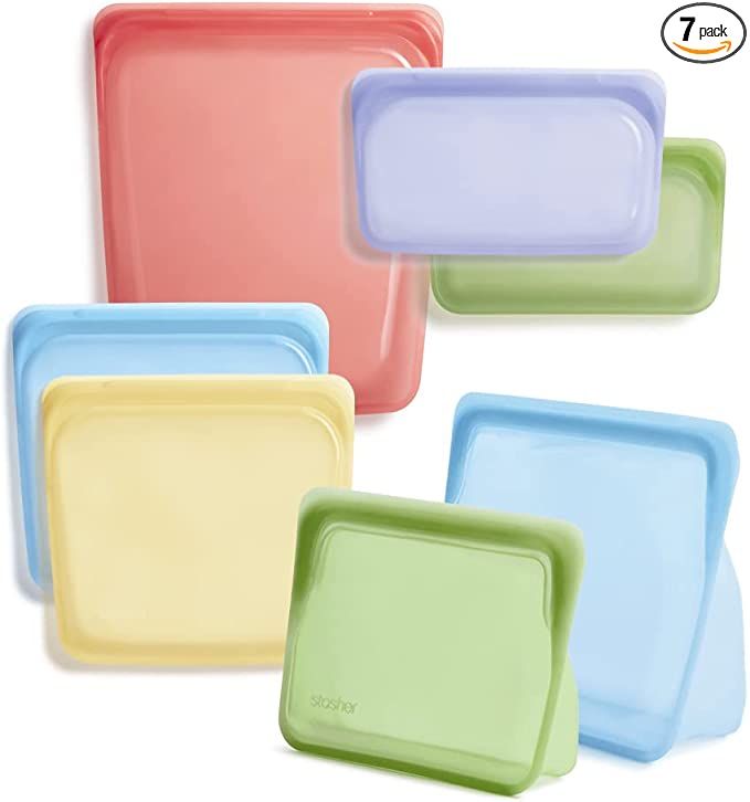 Multi Colored reusable storage bags in all different shapes and sizes