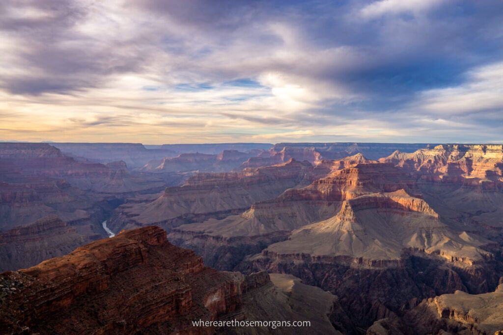 Grand Canyon South Rim at sunset one of the most visited national parks with America the Beautiful Pass