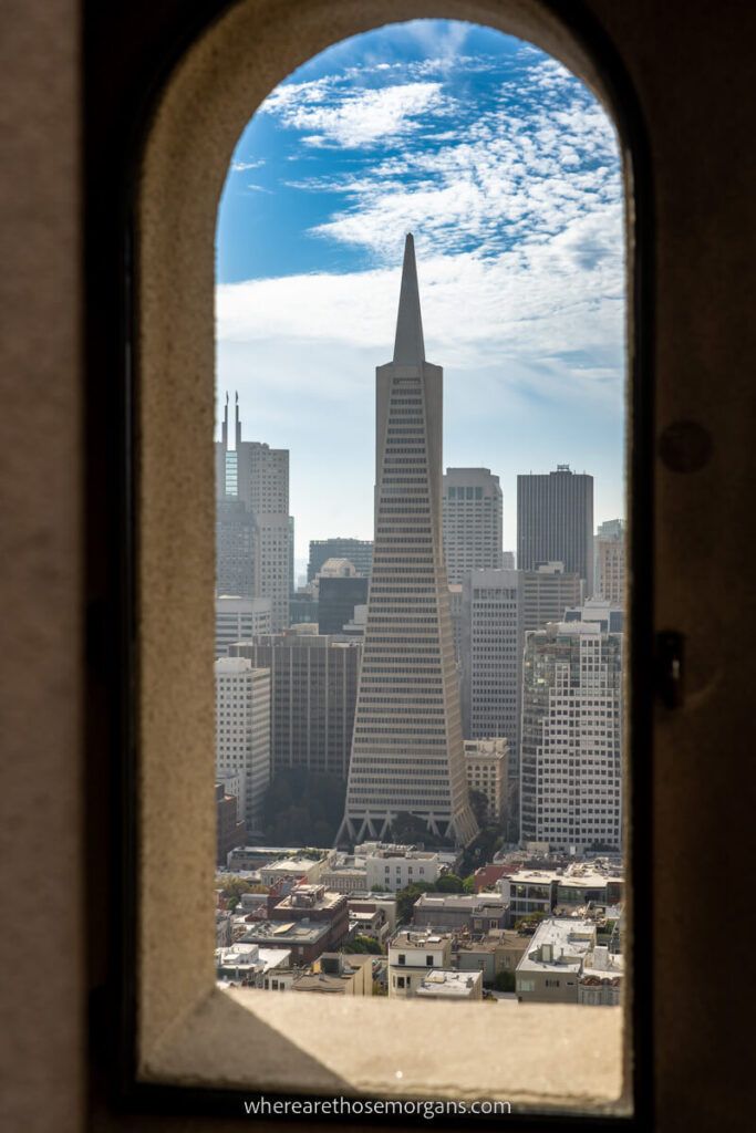 View of the transamerica Pyramid from Coit Tower