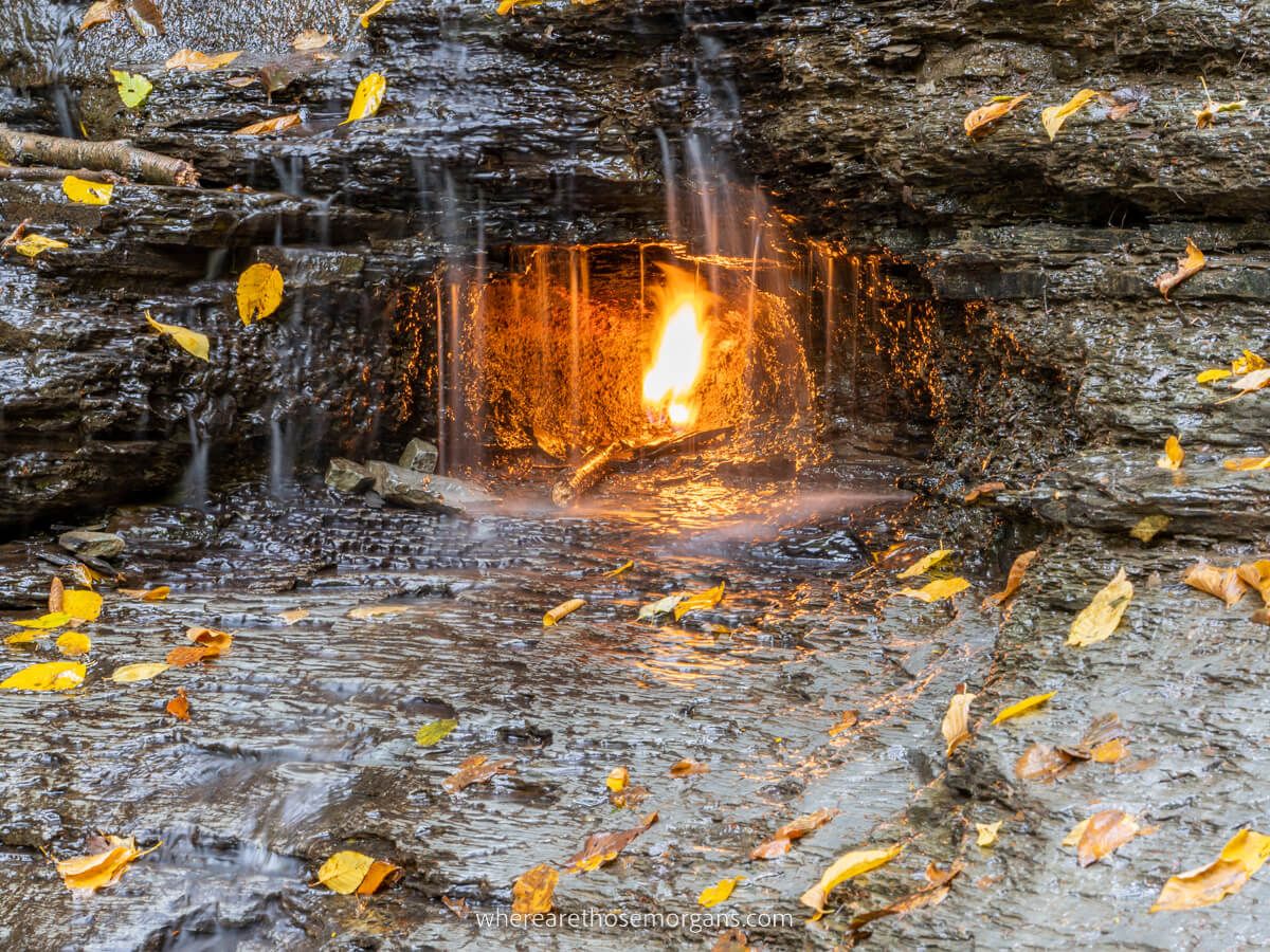 Eternal Flame Falls, New York, Upstate, NY, USA, Travel, Unique