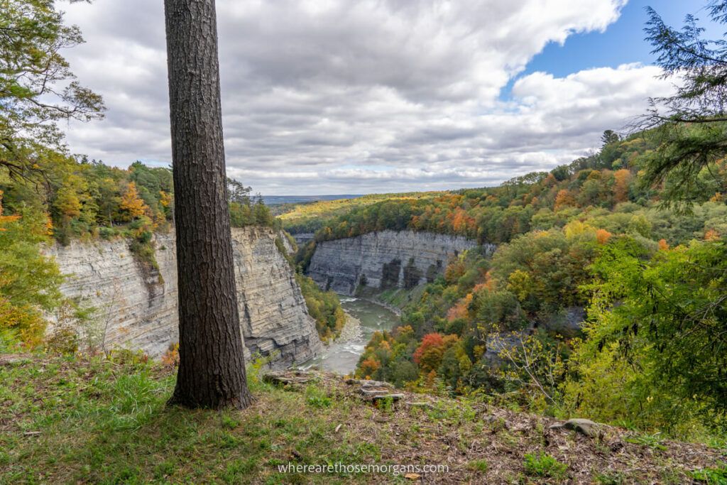 View of Letchworth gorge during the fall season
