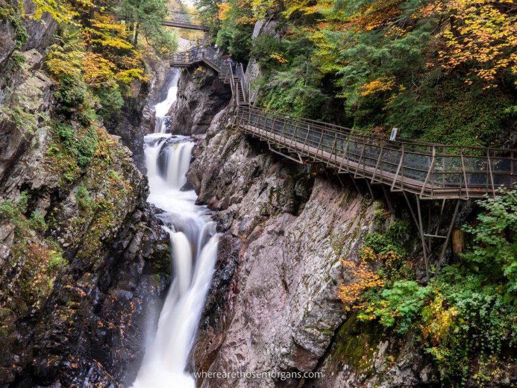 Wooden walkway along the High Falls Gorge