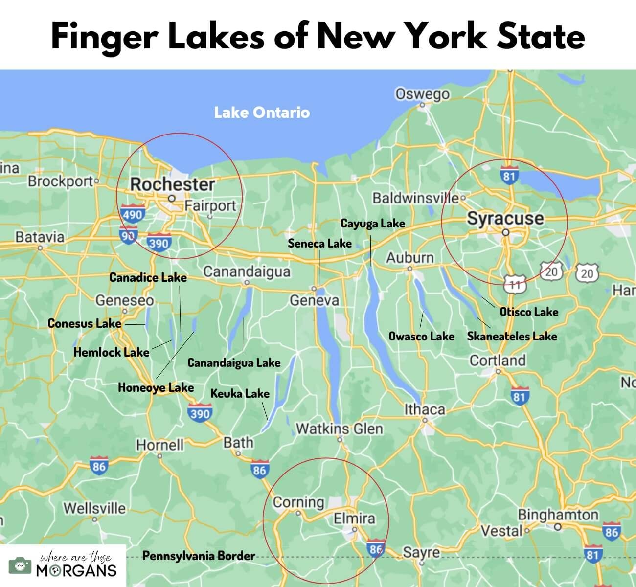 New York State Finger Lakes map